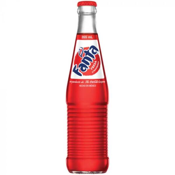 Mexican Fanta Strawberry Soda Bottle 355ml