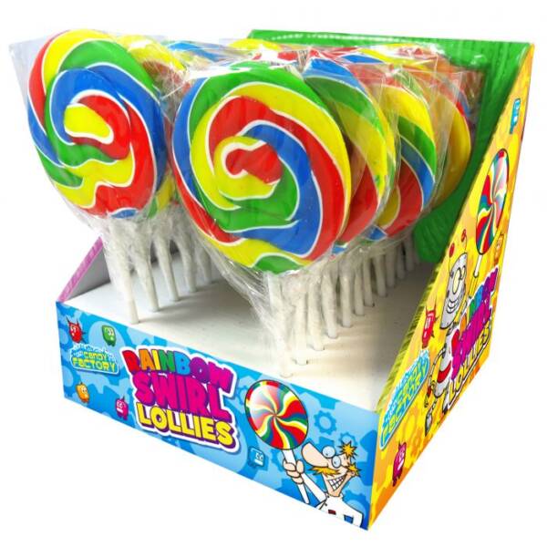 Crazy Candy Factory Rainbow Swirl Lollipops 55g
